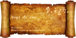 Vogl Áron névjegykártya