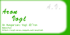 aron vogl business card